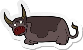 pegatina de un toro de dibujos animados png