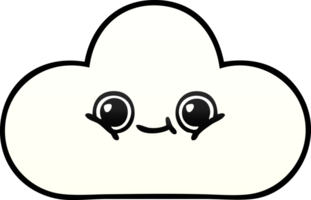 gradient shaded cartoon of a cloud png