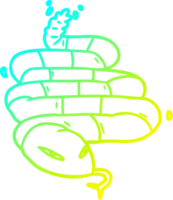 kall lutning linje teckning av en tecknad serie giftig orm png