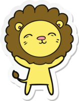 klistermärke av ett tecknat lejon png