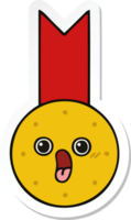 sticker van een leuke cartoon gouden medaille png