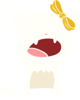 chat de dessin animé de style plat couleur miauler png