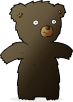 ours noir de dessin animé mignon png