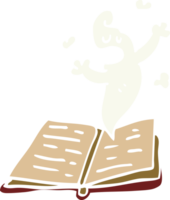 dessin animé doodle livre de sorts avec fantôme png