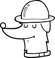 chien de dessin animé portant un chapeau png