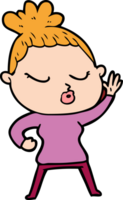 cartoon calm woman png