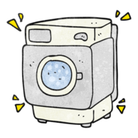 hand textured cartoon rumbling washing machine png