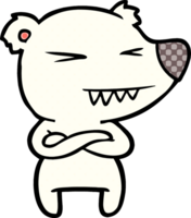 angry polar bear cartoon with folded arms png