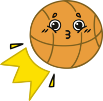 schattig tekenfilm van een basketbal png