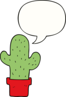 cartone animato cactus con discorso bolla png
