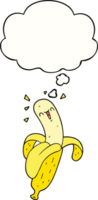 desenho animado banana com pensamento bolha png