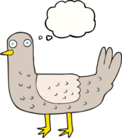 hand drawn thought bubble cartoon bird png