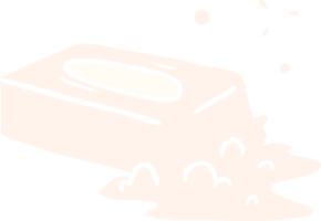 hand- getrokken tekenfilm tekening van een geborreld zeep png