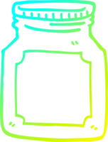 cold gradient line drawing of a cartoon storage jar png