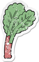 distressed sticker of a cartoon rhubarb png