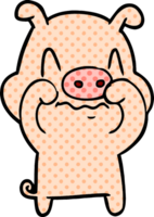 nervous cartoon pig png