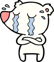 sad little polar bear cartoon png