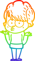 arco Iris gradiente linha desenhando do uma desenho animado mulher png