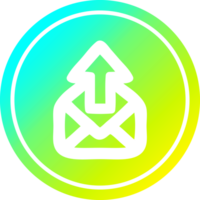 send email circular icon with cool gradient finish png