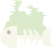 platt Färg illustration av fisk ben png