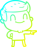 frío degradado línea dibujo de un dibujos animados simpático hombre png