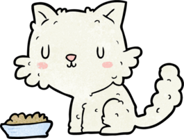 chat et nourriture de dessin animé mignon png