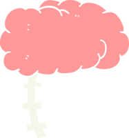 cerveau de dessin animé de style plat couleur png