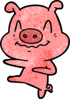 nervous cartoon pig dancing png