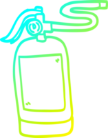 cold gradient line drawing of a cartoon fire extinguisher png