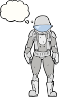 astronauta de dibujos animados con burbuja de pensamiento png