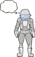 Cartoon-Astronaut mit Gedankenblase png