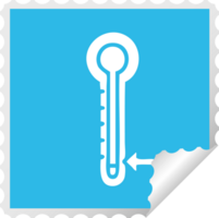 plein pellen sticker tekenfilm van een verkoudheid thermometer png