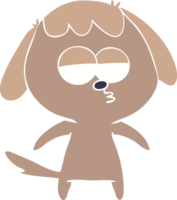 perro aburrido de dibujos animados de estilo de color plano png