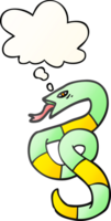 cartoon snake with thought bubble in smooth gradient style png