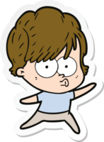 sticker of a cartoon woman png