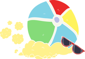 flat color illustration of beach ball png