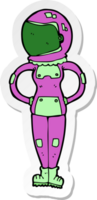 sticker of a cartoon female astronaut png