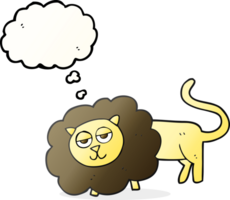 hand drawn thought bubble cartoon lion png