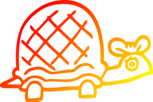 warm gradient line drawing of a cartoon funny tortoise png