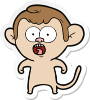 sticker of a cartoon shocked monkey png