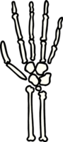 tecknad serie skelett hand png