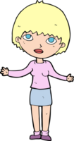 cartoon woman shrugging png