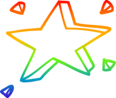 rainbow gradient line drawing of a cartoon yellow stars png