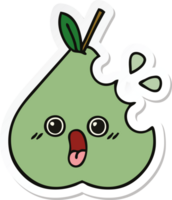 sticker of a cute cartoon green pear png