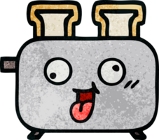 retro Grunge Textur Karikatur von ein von ein Toaster png