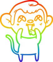 arc en ciel pente ligne dessin de une fou dessin animé singe png