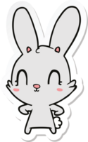 autocollant d'un lapin de dessin animé mignon png