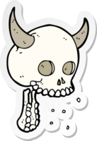 sticker of a cartoon spooky skull png