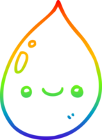 rainbow gradient line drawing cartoon raindrop png