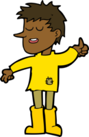 cartoon poor boy with positive attitude png